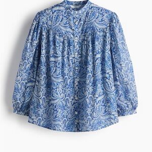 NWT H&M blue paisley cotton shirt